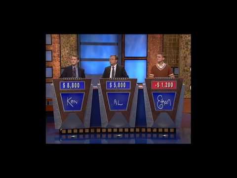 Jeopardy, Ken Jennings DAY 8 - SCORE CHANGE & 1st Daily Double (6/11/04)