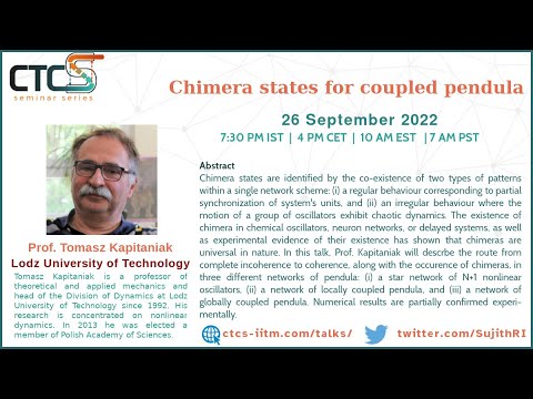 Critical Transitions in Complex Systems - Talk by Prof. Tomasz Kapitaniak