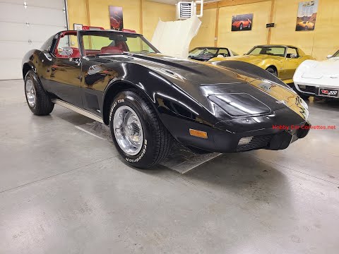 1977 Black Corvette T Top For Sale Video