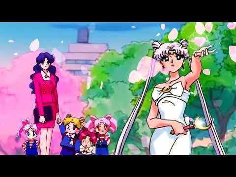 Queen Serenity using her Sailor Crystal to give her family spring