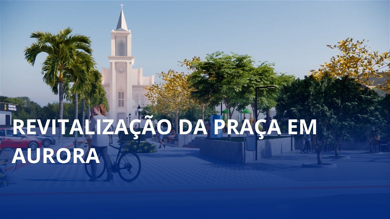 Revitalização da praça central já começou em Aurora