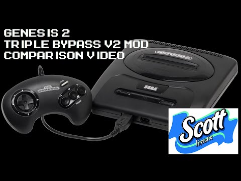 Sega Genesis Model 2 / Mega Drive Triple Bypass v2 Mod Comparison