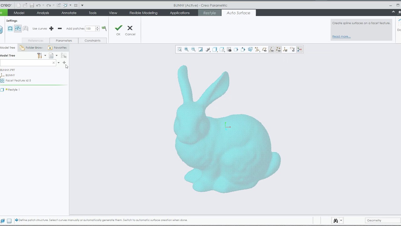 Creo Reverse Engineering Automatic surfacing