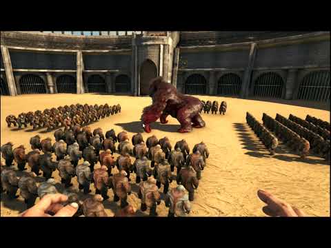 Megapithecus Alpha vs 80 & 200 Aberrant Gigantopithecus Ark Battles