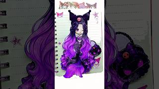 Download lagu ✨ Paper DIY ✨ SANRIO Mermaid GACHA Sticker Book | 🫠 KUROMİ #kuromi #asmr #sticker #gacha mp3