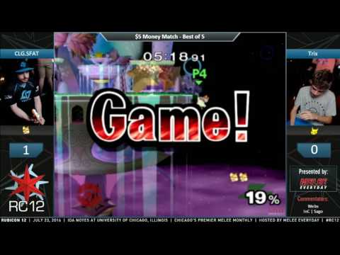 Rubicon 12 - CLG.SFAT (Fox) vs. Trix (Pikachu) - SSBM - $5 Money Match
