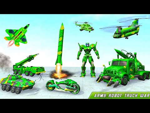 Army Robot Multiple Transformation War: Jet Robot Bike Tank Transform Game 2021 - Android Gameplay