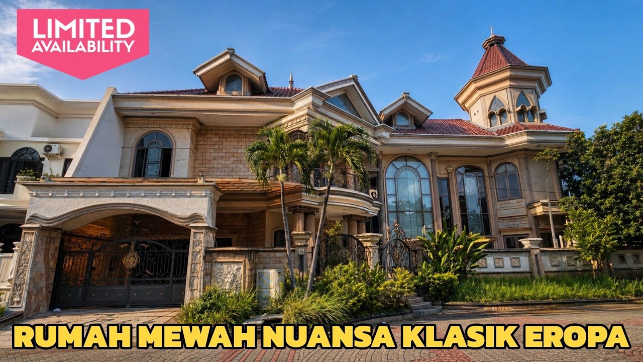 Dijual Rumah Mewah Berkelas Model Klasik Eropa di Araya Surabaya