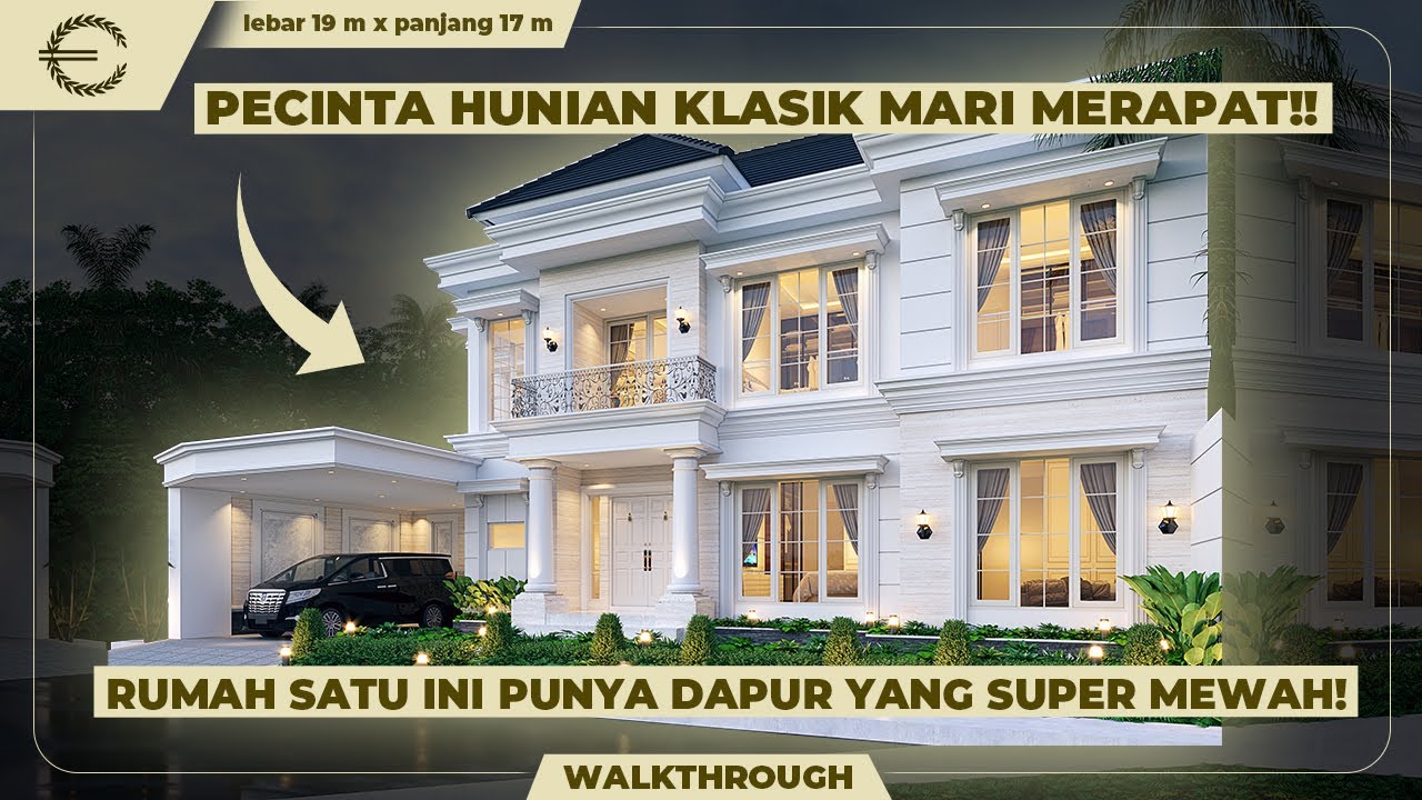 Video 3D Mrs. HNF 1237 Classic House 2 Floors Design - Malang, Jawa Timur