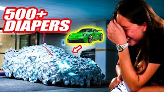 COVERING OUR FRIEND'S NEW PORSCHE GT3 IN 500+ DIAPERS! + RACHEL'S AMG IS DONE