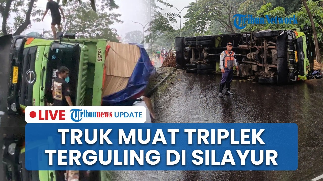 LIVE: Truk Muatan Triplek Terguling di Tanjakan Silayur Semarang, Diduga Tak Kuat Menanjak