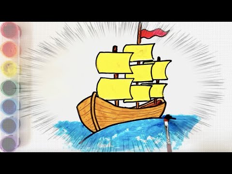 PIRATE SHIP drawing and coloring ...free printable coloring pages for kids
