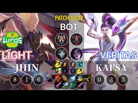 JAG Light Jhin vs Veritas Kai'Sa Bot - KR Patch 10.22