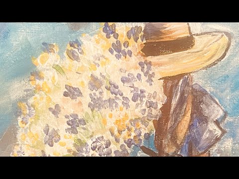 21 Days painting for our soul.. Day1    #paintingforsoul#girlwithflowers#motivation