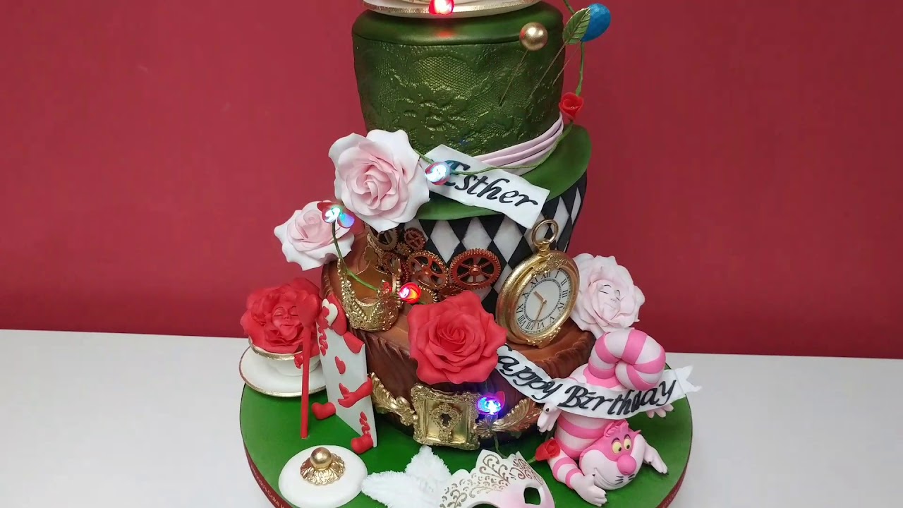 Alice in Wonderland Cake with LED Lights