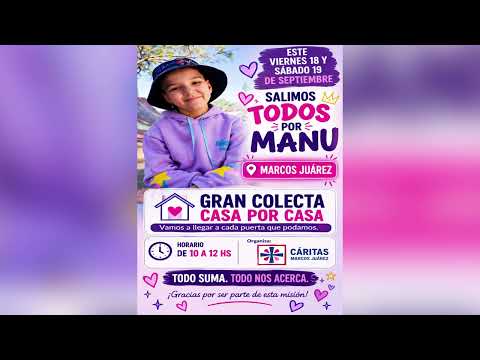 Marcos Juárez: Colecta solidaria de Cáritas por Manu Vicente