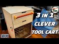DIY Awesome 3 In 1 Tool Cart Air Purifier Circulator Drawers Tool Cart Woodworking