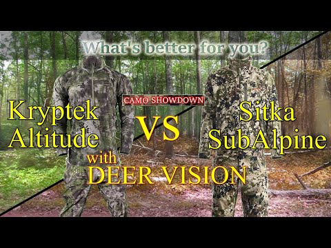 Kryptek Altitude Vs Sitka SubAlpine. Compare hunting camo w simulated deer vision. Which is best?