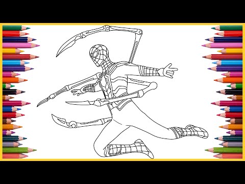 Coloring Iron Spider-Man Avenger Infinity War Coloring Book Art Markers | Draw and Colors