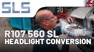 Mercedes R107 560 SL: Przeróbka reflektorów z amerykańskich na europejskie