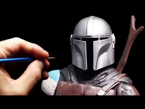 Sculpting Realistic The Mandalorian Sculpture Timelapse - Star Wars