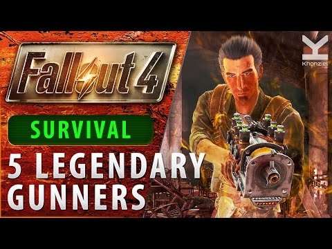Fallout 4 - 5 Legendary Gunners - SURVIVAL - Gunners Plaza