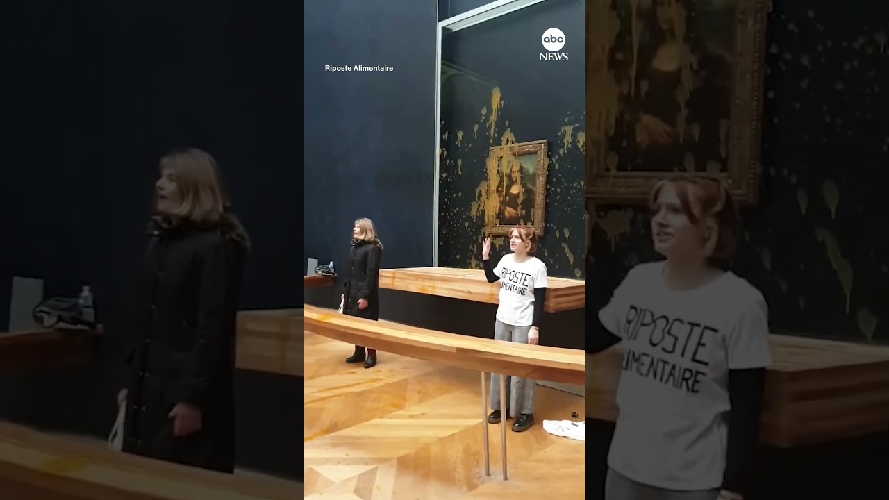 Activists splatter 'Mona Lisa' with soup at Louvre Museum in Paris