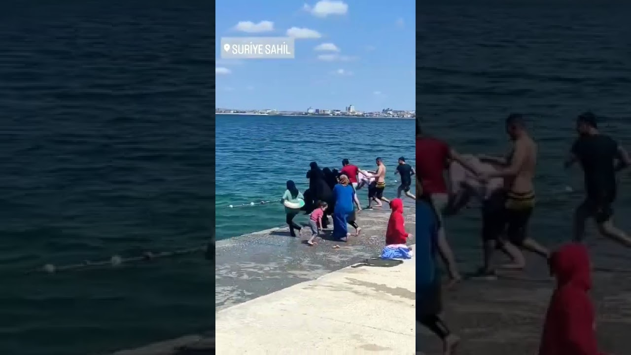 takla atarak denize atlayan suriyeli #short #shorts #shortvideo #suriyeliler