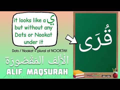 DKC: ARABIC LESSON 12a: More about MADD Alif ~ Alif MAQSURAH