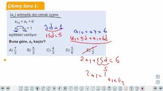 Eğitim Vadisi AYT Matematik 11.Föy Aritmetik Dizi Konu Anlatım Videoları