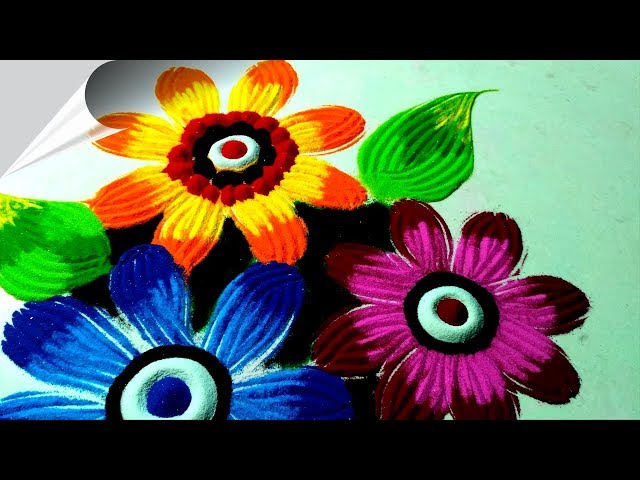 Easy Rangoli Design Using Spoon By Jeet Rangoli - video 2