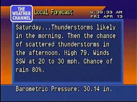 WeatherStar 4000 local forecast 4/12/2012 9:38 AM [HQ] No Report Available