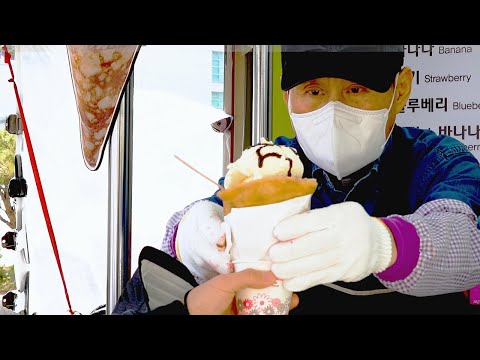 4시간이면 완판, 청결 끝판왕 할아버지 크레페 최신 근황/Street food but clean Grandpa's crepes