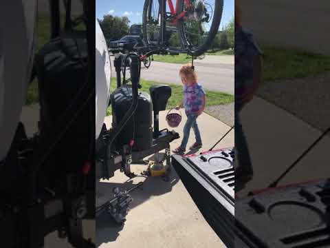 My daughter hunting easter eggs around the campsite.