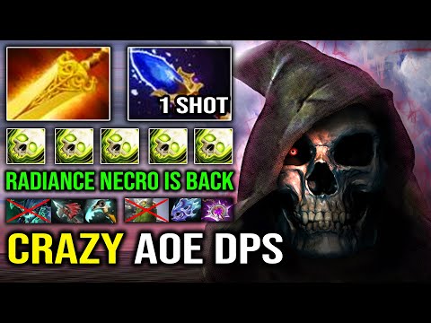 CRAZY AOE BURN DPS Radiance + Aghanim Necrophos | Instant 1 Shot Everyone 7.30e Dota 2