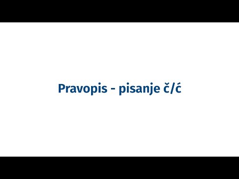 Instrukcije iz jezika - 5. razred - Pisanje ć/č