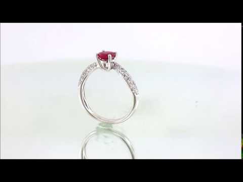 Ruby and Diamond Ring 18k White Gold