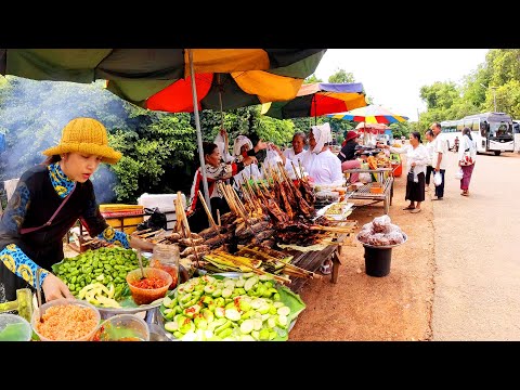 Cambodian Street Food Tour! Best Countryside Food Paradise at Oudong Resort & Factory Worker Market