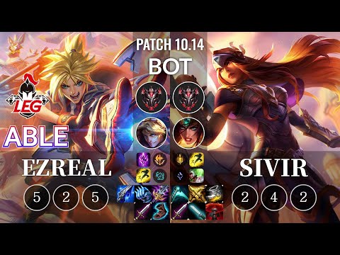 LEG Able Ezreal vs Sivir Bot - KR Patch 10.14