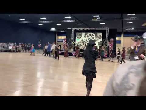 Steampunk parade of dancers