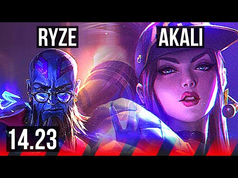 RYZE vs AKALI (TOP) | 3/1/3 | KR Master | 14.23