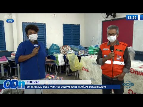 Sobe para 468 o número de famílias desabrigadas em Teresina devido a fortes chuvas 11 01 2022