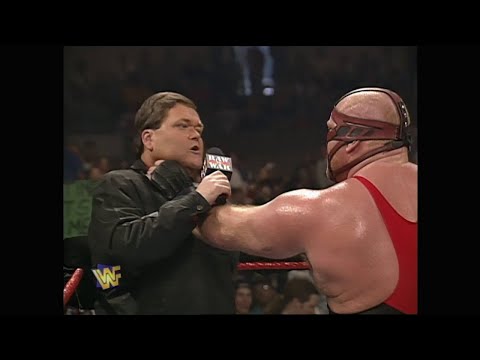 Jim Ross interviews Vader after Arrest in Kuwait! Ken Shamrock comes to Jim's Defence! 1997 (WWF)