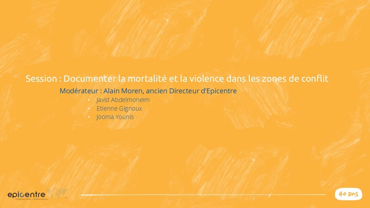 Session | Documenter la mortalité et la violence dans les zones de conflit