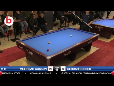 MELİHŞAH COŞKUN & SERDAR BERBER Bilardo Maçı - KARADENİZ ŞAMPİYONASI - FİNAL ETABI-1.TUR