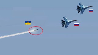 Russian Su-35 fighter pilot attempts to jump away from Ukrainian missile but fails