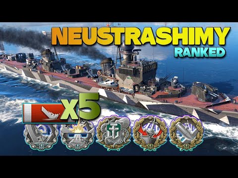 Destroyer Neustrashimy in Ranked, 3k bxp carry - World of Warships