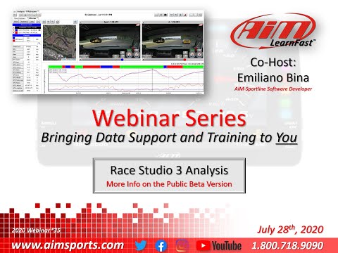 1-35 Race Studio 3 Analysis Beta Update #2 - Live Webinar with Emiliano Bina - 7/28/2020