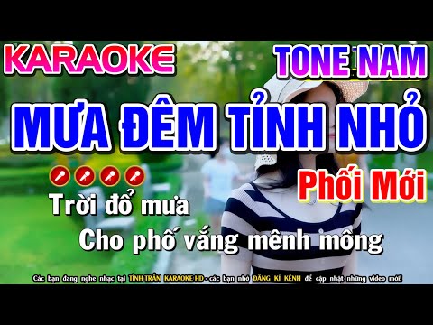 Mưa Đêm Tỉnh Nhỏ Karaoke Nhạc Sống Tone Nam ( Phối Mới ) - Tình Trần Organ