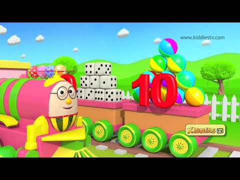 Learn numbers 1 to 10 with Humpty the train | toy train | education | kids | toys | 3d | kiddiestv